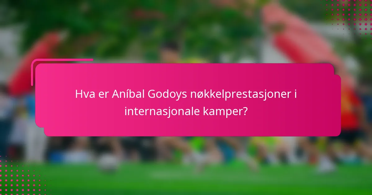 Hva er Aníbal Godoys nøkkelprestasjoner i internasjonale kamper?