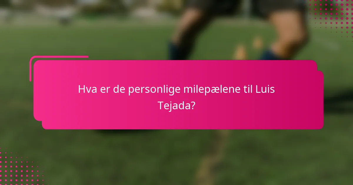 Hva er de personlige milepælene til Luis Tejada?