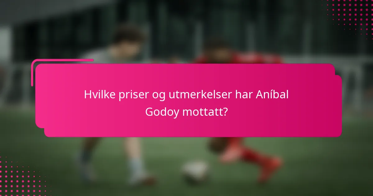 Hvilke priser og utmerkelser har Aníbal Godoy mottatt?