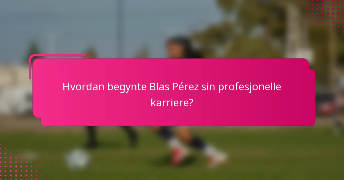 Hvordan begynte Blas Pérez sin profesjonelle karriere?